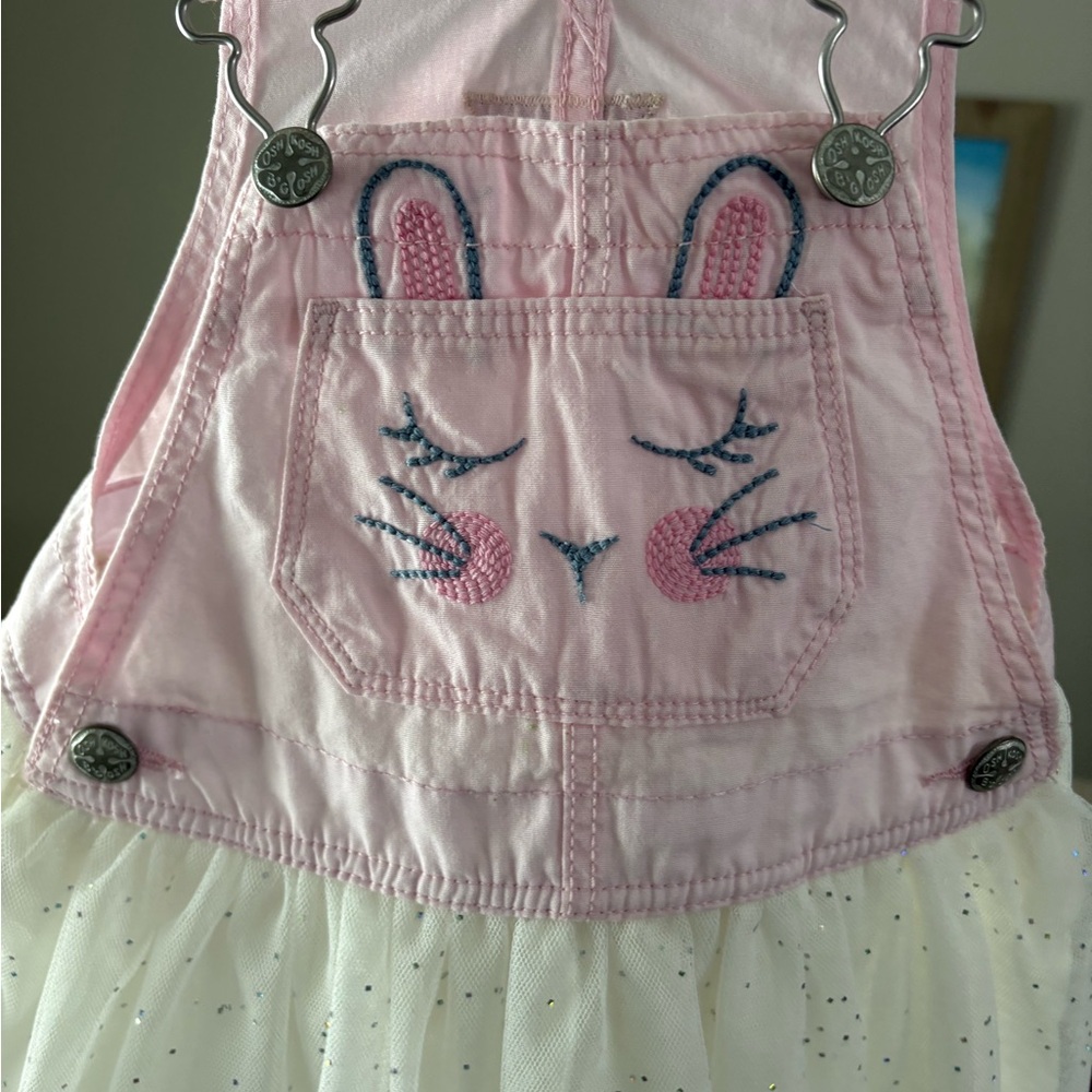 OshKosh B'gosh Pink Bunny Face Kids Overalls